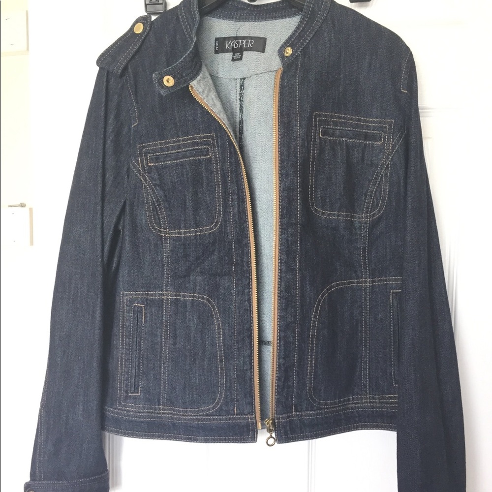 Kasper 2 piece jean jacket with matching skirt